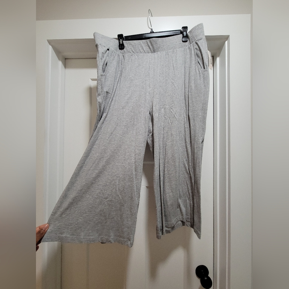 Gray Wide-Leg Pajama Bottom